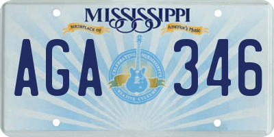 MS license plate AGA346