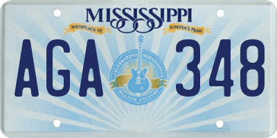 MS license plate AGA348