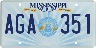 MS license plate AGA351
