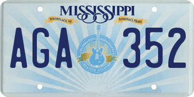 MS license plate AGA352
