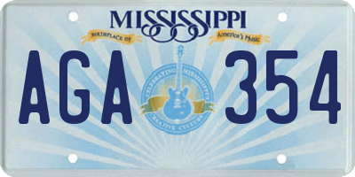 MS license plate AGA354