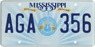 MS license plate AGA356