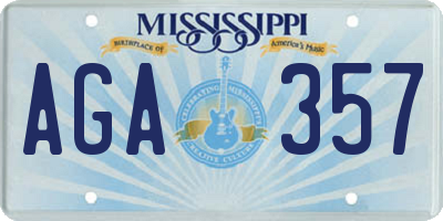 MS license plate AGA357