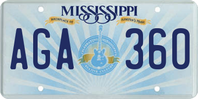 MS license plate AGA360
