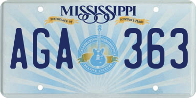 MS license plate AGA363