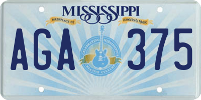 MS license plate AGA375