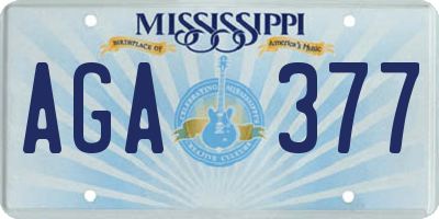 MS license plate AGA377