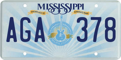 MS license plate AGA378