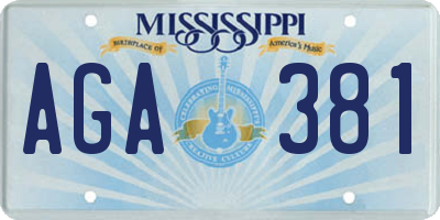 MS license plate AGA381