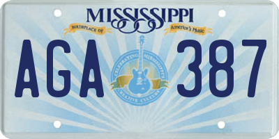 MS license plate AGA387