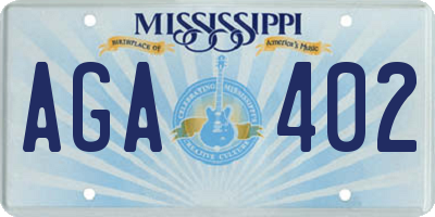 MS license plate AGA402