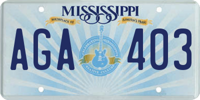 MS license plate AGA403