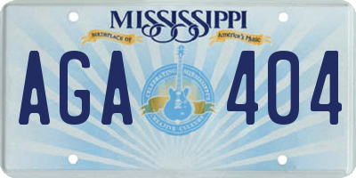 MS license plate AGA404