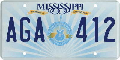 MS license plate AGA412