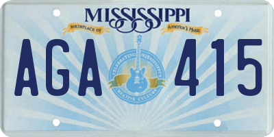 MS license plate AGA415