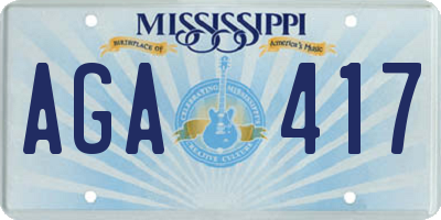 MS license plate AGA417