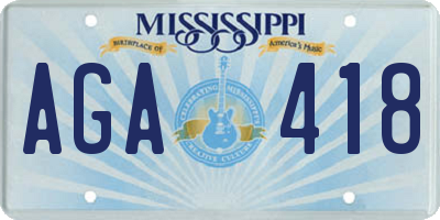 MS license plate AGA418