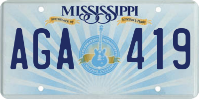 MS license plate AGA419