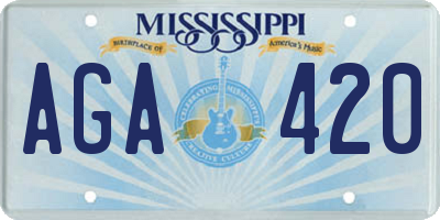 MS license plate AGA420
