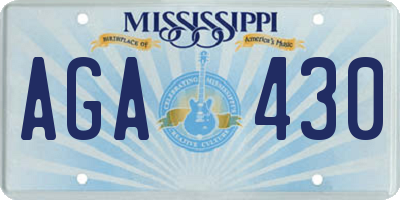 MS license plate AGA430