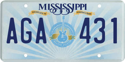 MS license plate AGA431