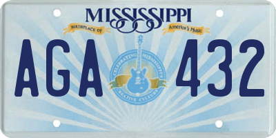 MS license plate AGA432