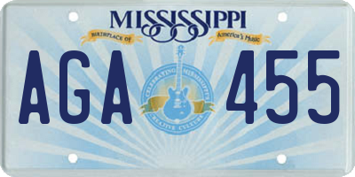 MS license plate AGA455