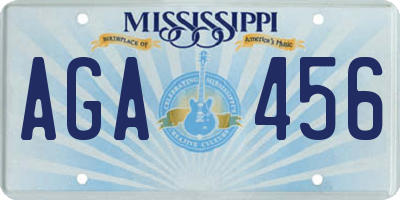 MS license plate AGA456
