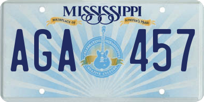 MS license plate AGA457