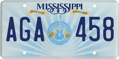 MS license plate AGA458