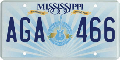 MS license plate AGA466