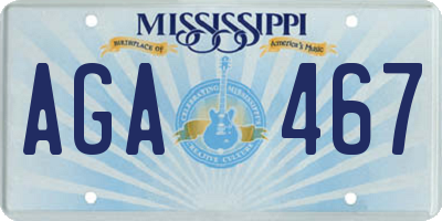 MS license plate AGA467