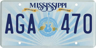 MS license plate AGA470