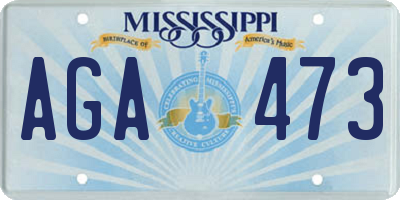 MS license plate AGA473