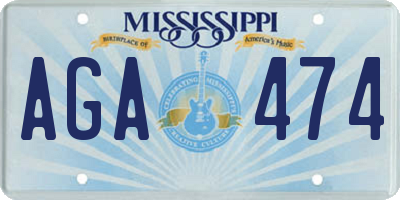 MS license plate AGA474