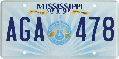 MS license plate AGA478