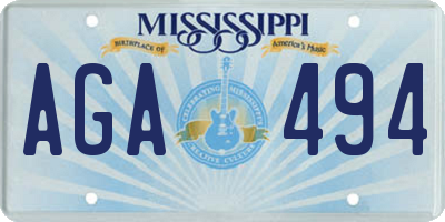 MS license plate AGA494