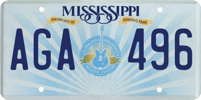 MS license plate AGA496