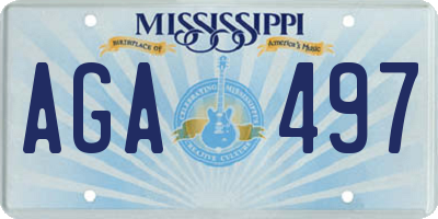 MS license plate AGA497