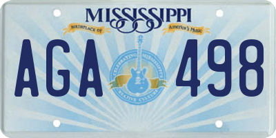 MS license plate AGA498
