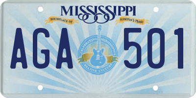 MS license plate AGA501