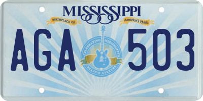 MS license plate AGA503