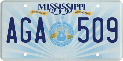 MS license plate AGA509