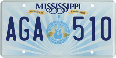 MS license plate AGA510