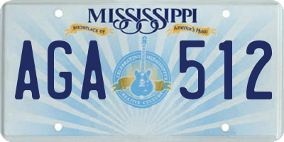 MS license plate AGA512