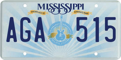 MS license plate AGA515