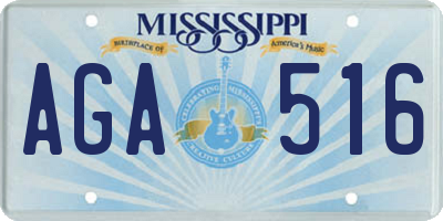 MS license plate AGA516