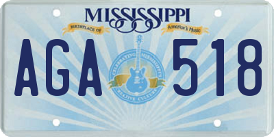 MS license plate AGA518