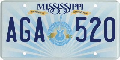 MS license plate AGA520