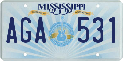 MS license plate AGA531